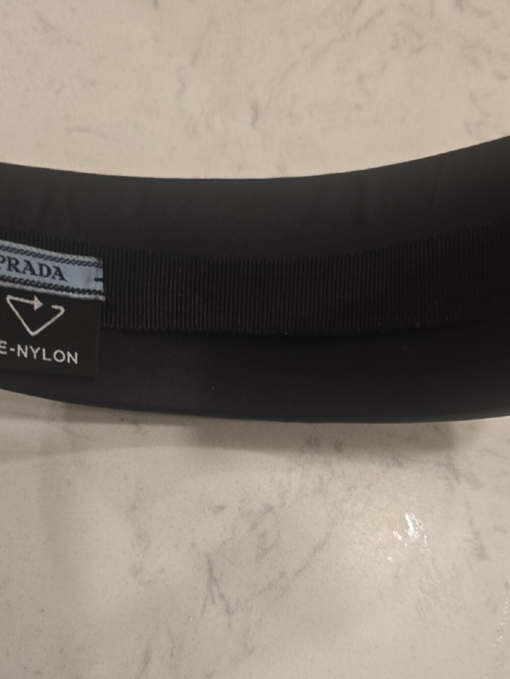 Prada Black Headband with Silver Triangular Logo - Picture 8 of 9